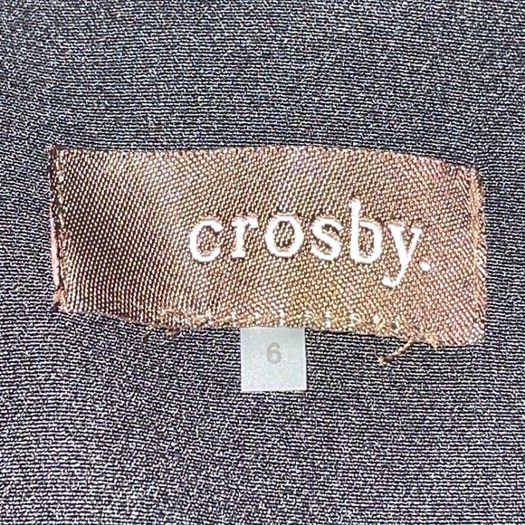 Crosby. Double Breasted Lined Blazer.  Black with gray lining. Size 6. - Picture 2 of 12